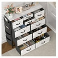 thumbnail image 3 of 10 Drawer Dresser for Bedroom - Chest of Drawers with Side Pockets, PU Storage Organizer for Living Room, Hallway, Closet - Oak Finish, 3 of 7