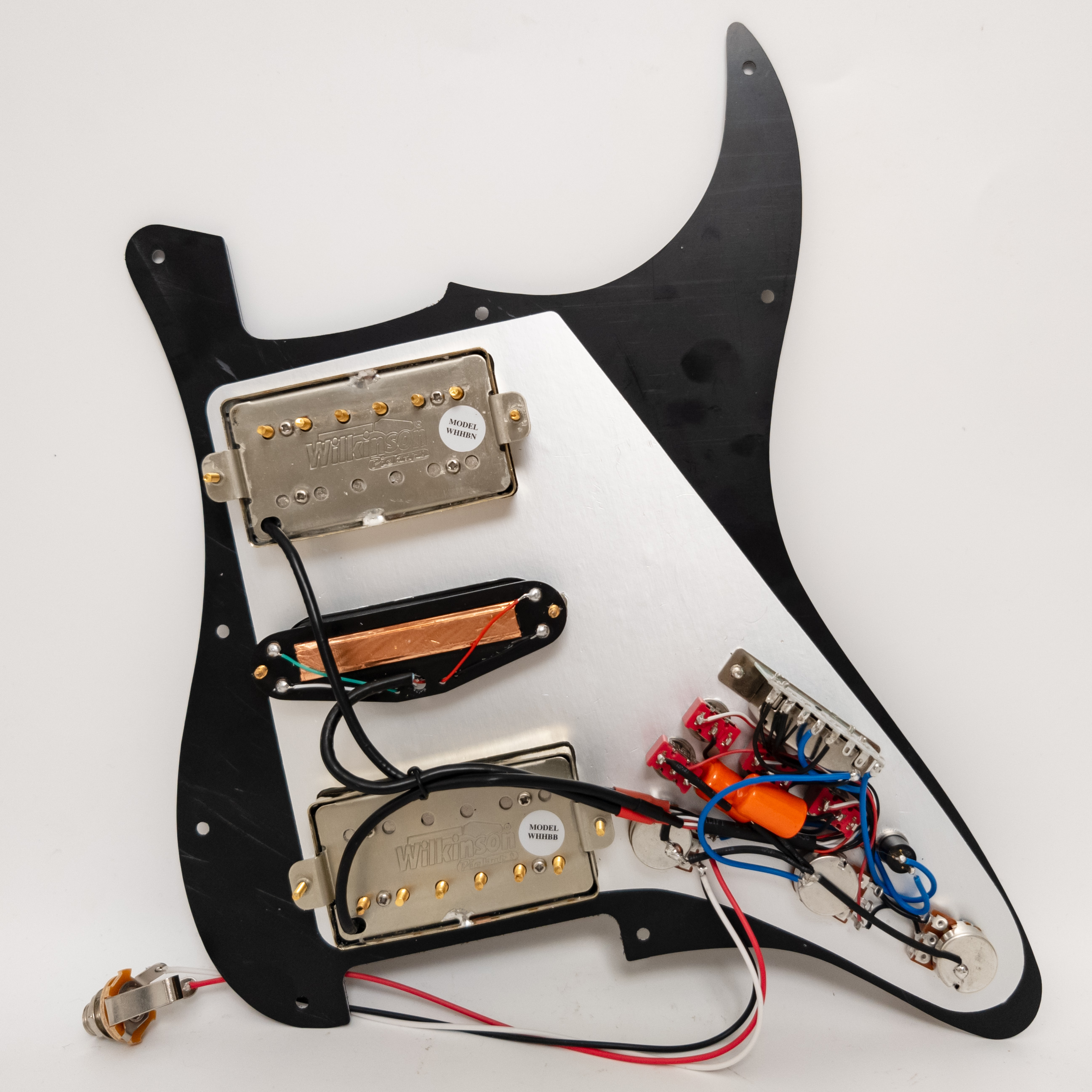 eft Handed Guitar Prewired Loaded Pickguard for Fender Strat Guitar with Coil Splitting Wilkinson Alnico 5 Humbucker Pickups Set for Electric Guitars Replacement Parts