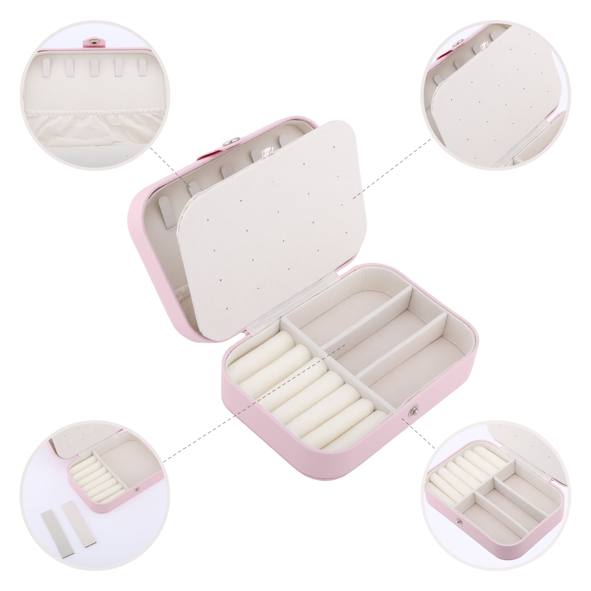 Unique Bargains PU Leather Jewelry Box for Women Pink Letter Z