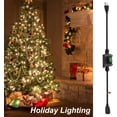 thumbnail image 3 of GFDYREE Extension Cord with Inline Switch On/Off IP67 Waterproof 20A 250V 16AWG 2FT 3Pin Outlets Plugs Power Cord Green Led Rocker Switch for Outdoor Christmas Lights Holiday Lights, 3 of 6