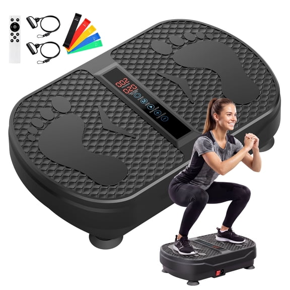 Airfind Vibration Plate Exercise Machine for Lymphatic Drainage,Bluetooth Speaker Weight Loss Whole Body Workout,with 2 Loops and 5 Resistance for Home Exercise Gym,450lb Capacity