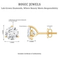 thumbnail image 5 of Rosec Jewels Lab Created Diamond Stud Earrings - Martini Earrings with Screw Back (0.9 Carat, EF-VS Grade), 18K Yellow Gold, 5 of 6