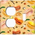 thumbnail image 4 of Metal Light Switch Plate Cover Macaroon Fruit Croissant French Desserts CAK014, 4 of 13