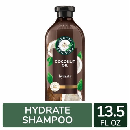 Pack of 2 - Herbal Essences Coconut Oil Hydrating Shampoo with Camellia Oil and Aloe Vera for all Hair Types 13.5 fl oz Packaging May Vary