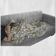thumbnail image 6 of Crazy Soft Flannel Fleece Throw Blanket, Modern Urban Art Graffiti Style Doodle Motifs Train Thunder and Game Console, Cozy Plush for Indoor and Outdoor Use, 50" x 70", Yellow and Brown, by Ambesonne, 6 of 6