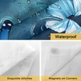 thumbnail image 4 of No Hook Shower Curtain with Snap in Liner, Ocean Butterfly Nature Coastal Hawaii Waterproof Bath Curtain Double Layers with See Through Top Window, Summer Sea Wave Beach Hotel Shower Curtains 48x72in, 4 of 9