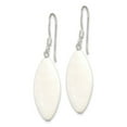 thumbnail image 3 of Auriga Fine Jewelry 925 Sterling Silver White Mother of Pearl Marquise Dangle Earrings for Women (L-38mm, W- 12mm), 3 of 4