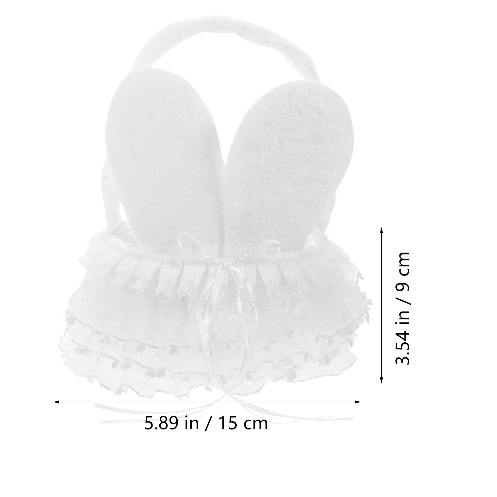 YOSADIER White Easter Basket with Handle, Bunny and Floral Pattern, Lightweight Decorative Basket for Indoor and Outdoor Use