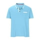 thumbnail image 1 of Jersey Elvqul para Hombre Manga Corta Casual Azul Celeste de Color Sólido con Solapa, 1 of 4