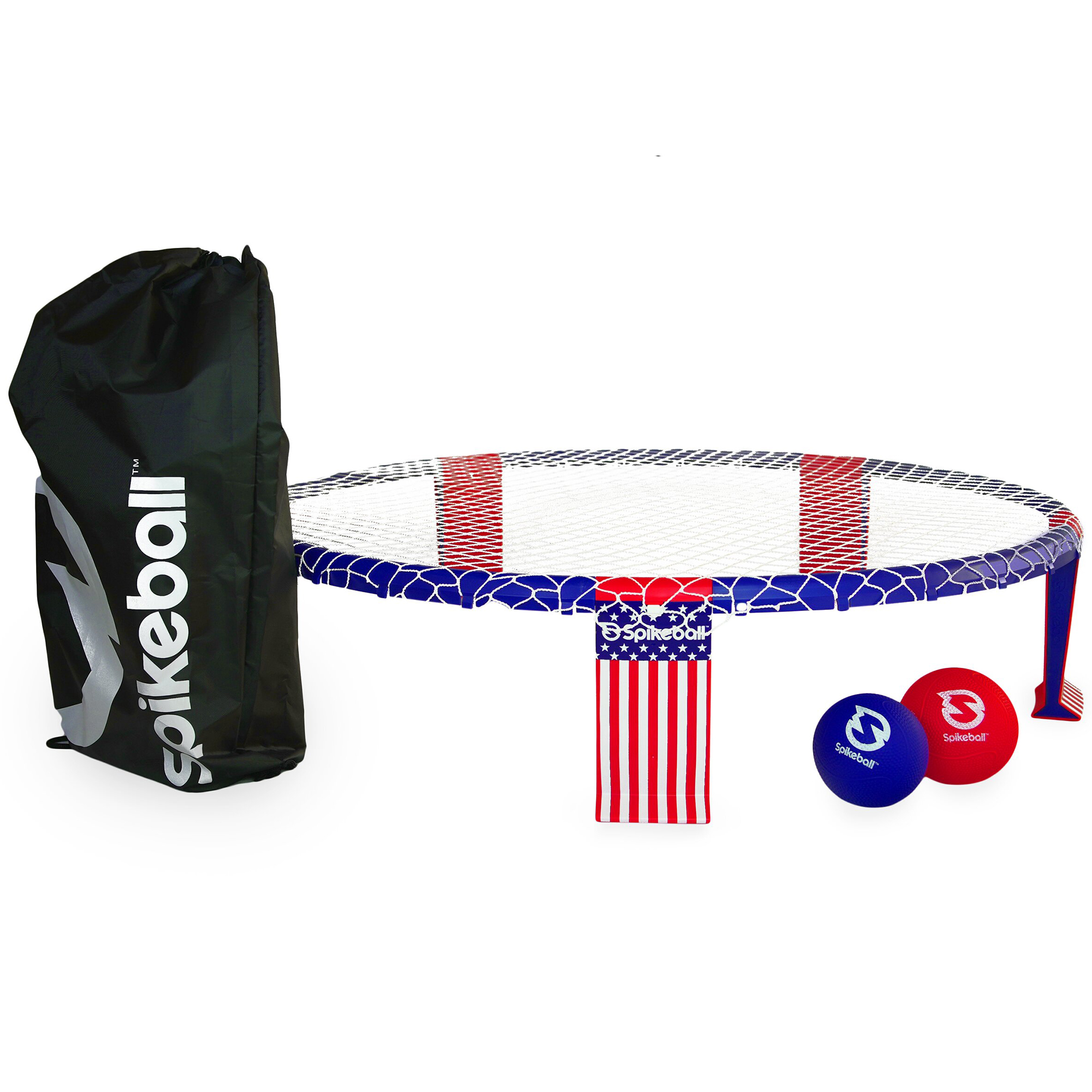 Spikeball: Weekender USA Set - Red-White-Blue - Roundnet: Blends Volleyball & 4 Square, Outdoor Yard Game, Balls-Net Structure-Bag, Beach-Sports Play