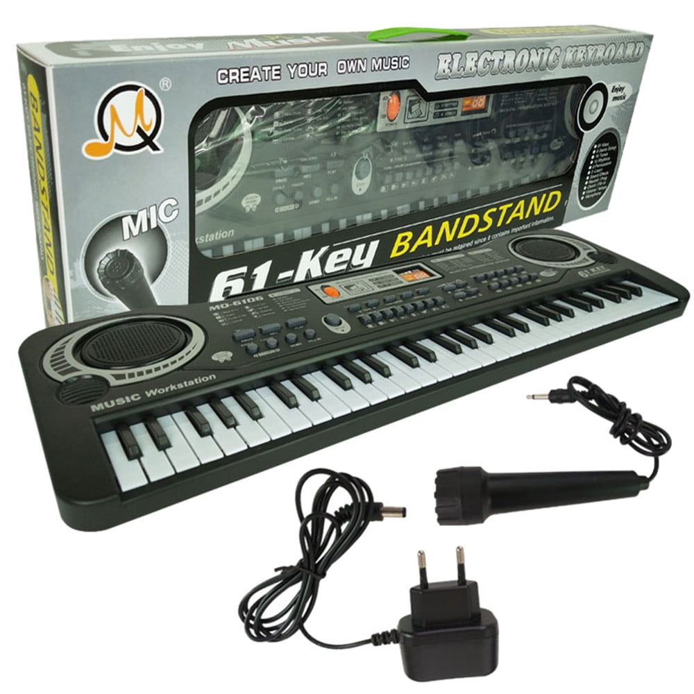 2025 New! 61 key keyboard Piano, Portable Electronic Digital Piano, Built In Dual Speakers, External Microphone, Power Plug, Rich Teaching Content, Multi-Functional Electronic Piano