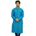 thumbnail image 1 of Atasi Ensemble Kurta Pyjama Ethnique pour Homme Chemise de Designer Bollywood Bleue-Petit, 1 of 7