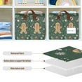 thumbnail image 4 of Yayeee Foldable Storage Basket for Shelves with Handles Set of 2 Waterproof Cloth Bins, Christmas Gingerbread, 4 of 7