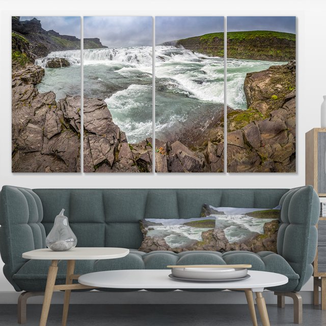 Huge Gullfoss Waterfall in Iceland - Landscape Print Wall Artwork