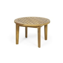 Milca Acacia Wood Outdoor Circular Coffee Table, Teak