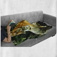 thumbnail image 6 of Tiger Soft Flannel Fleece Throw Blanket, Resting Feline in the Forest on a Large Rock Sublime Carnivore Beast Nature, Cozy Plush for Indoor and Outdoor Use, 70" x 90", Multicolor, by Ambesonne, 6 of 6
