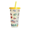thumbnail image 2 of Ynlkorvg Glass&Bottle Creative Water Cup Football Cup PP Plastic Straw Cup Football Plastic Transparent Straw Cup 710ml Cold Change Temperature Sensitive Plastic Cup, 2 of 4