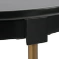 thumbnail image 3 of Kate and Laurel Valdi Traditional Round Side Table, 19 x 26, Black and Antique Gold, Vintage Glam Circle End Table with Geometric Metal Base and Raised Edge Tabletop, 3 of 10