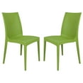 thumbnail image 1 of Bowery Hill Chaise de Salle à Manger Intérieure Extérieure en Tissage Moderne Verte, Ensemble de 2, 1 of 9