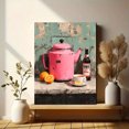thumbnail image 6 of Pink Teapot Canvas Print, Tea Art Painting, Cozy Kitchen Dining Farmhouse Style Wall Decor, 6 of 8