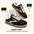 thumbnail image 5 of LUCKY STEP Comfort Mules Fashion Backless Slip On Sneakers Retro Casual Shoes,Black/White,Womens, 5 of 10
