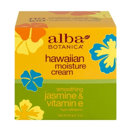 Alba Botanica hawaïenne Crème hydratante Lissage Jasmine et vitamine E, 3.0 OZ