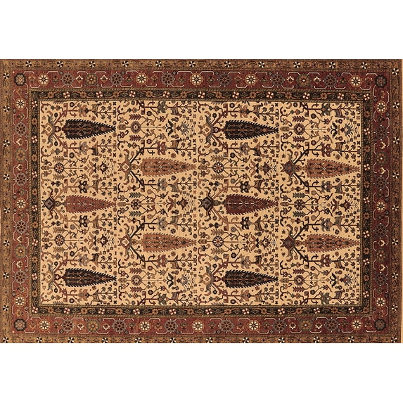 Ahgly Company Indoor Rectangle Oriental Brown Industrial Area Rugs, 8' x 12'