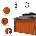 thumbnail image 5 of Pakunoda 16' X 6.5' Gazebo Universal Replacement Privacy 4-Panel Curtains, Waterproof Outdoor Curtains Orange Sidewall with Zipper for Patio Garden Backyard 12' X 20' Gazebo, Curtain Only, 5 of 8