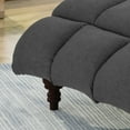 thumbnail image 6 of Noble House Havik Indoor Fabric Tufted Chaise Lounge, Dark Gray, 6 of 9