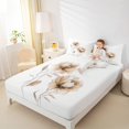 thumbnail image 4 of jejeloiu Rustic Flower Bed Sheets,Watercolor Ink Painting King Sheets,White Brown Sheet Set For Girls Kids,Microfiber Bedroom Decor,4pcs, 4 of 7