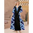 thumbnail image 4 of HAPPY BAY Women's African Beach Maxi Plus Size Caftan Casual Long Slit Dress Loungewear Dashiki Dresses for Women 2X-3X Aztec, Black, 4 of 5