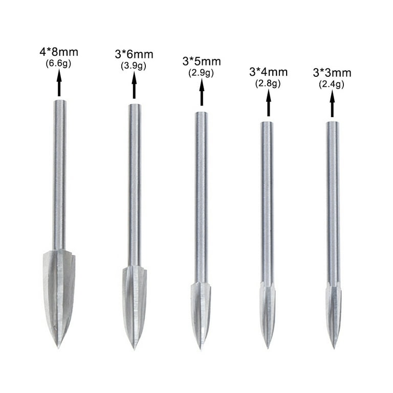 Wood Carving Drill Bits Set for Dremel Rotary Tool 5Pcs Engraving Drill  Accessories Bit Wood Crafts Grinding Woodworking Tool with 1/8” Shank for  DIY Carving Drilling Micro Sculpture 