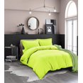 thumbnail image 2 of All Season Suitable 3-Piece Duvet Set, Solid Design, Corner Ties & Button Closure, MaSerieshing Shams Included, Full/Queen, Lime, 2 of 5