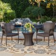 thumbnail image 3 of Noble House Mirage 3 Piece Outdoor Wicker Conversation Set in Brown, 3 of 21
