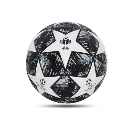 1pc Size 5 Standard Indoor Outdoor Match Training Gift Inflatable PU Leather Black Football (Not Inflated)