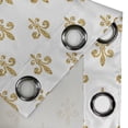 thumbnail image 4 of Ambesonne Vintage Grommet Curtain, European Lily Noble, 50" x 72", Yellow White, 4 of 6
