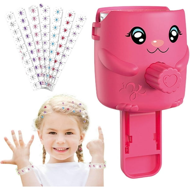 Kit De Joyas Para El Cabello Con Máquina De Abalorios – Incluye Herramienta Para Gemas Y 180 Piedras Brillantes, Manualidad Creativa Para Niñas De 5 A 10 Años, Regalo De Peinado DIY
