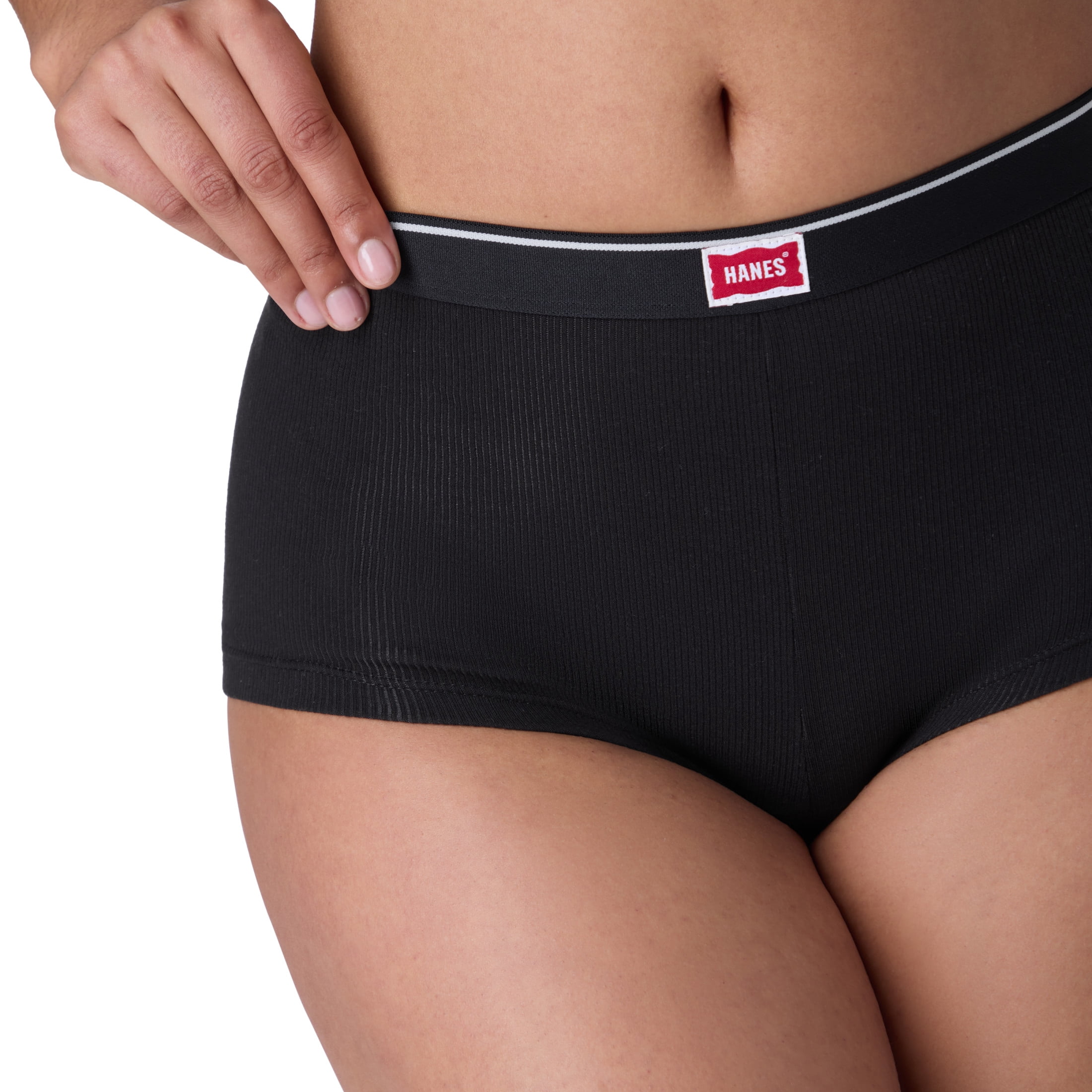 Hanes Underwear Boy Shorts 3-Pack, Originals Cotton-Stretch Panties