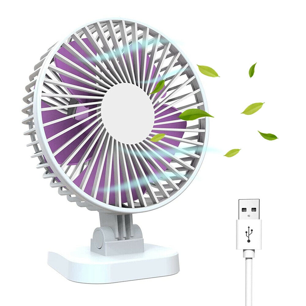 Fan, Small Desk Fan with 3 Settings, Personal Quiet Fan with Strong Airflow and Low Noise, 40° Tilt, Desktop Office Portable Cooling Fan - 3.9ft Cord (White)