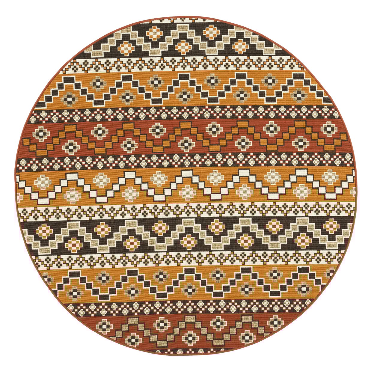 thumbnail image 5 of SAFAVIEH Veranda Luwig Southwestern Indoor/Outdoor Area Rug, 6'7" x 9'6", Red/Chocolate, 5 of 10