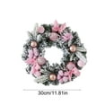 thumbnail image 3 of Cinvoph 11.8" Christmas Pine Wreath Exquisite Faux Wreaths for Front Door, Wreath with Xmas Decorations for Fireplace, Mantle ,Wall, Windows Home, Indoor Outdoor Decor, Pink, 3 of 6
