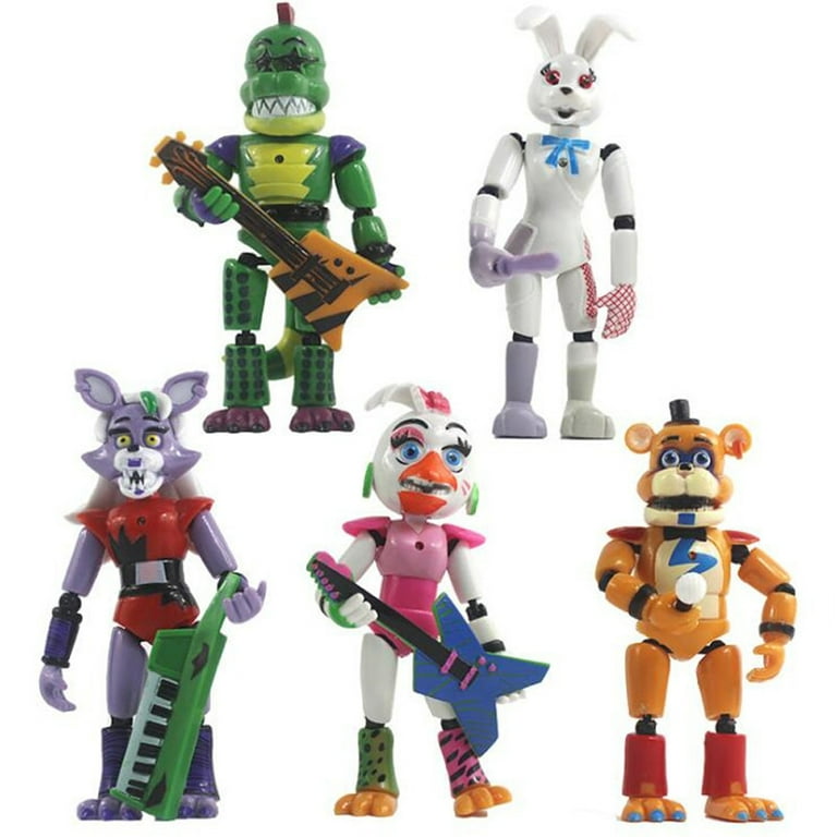 5pcs/set anime assembled doll toy five nights at freddy fnaf cute bonnie  bear bunny action figure pvc model freddy toy 