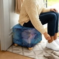 thumbnail image 5 of SCRAWLGOD Dark Blue Marble Print Ottoman Slipcover, Anti Slip Square Footstool Cushion with Elastic Bottom Thick Foot Stool Protection Universal Fit for Most Footrest Sofa, 5 of 7