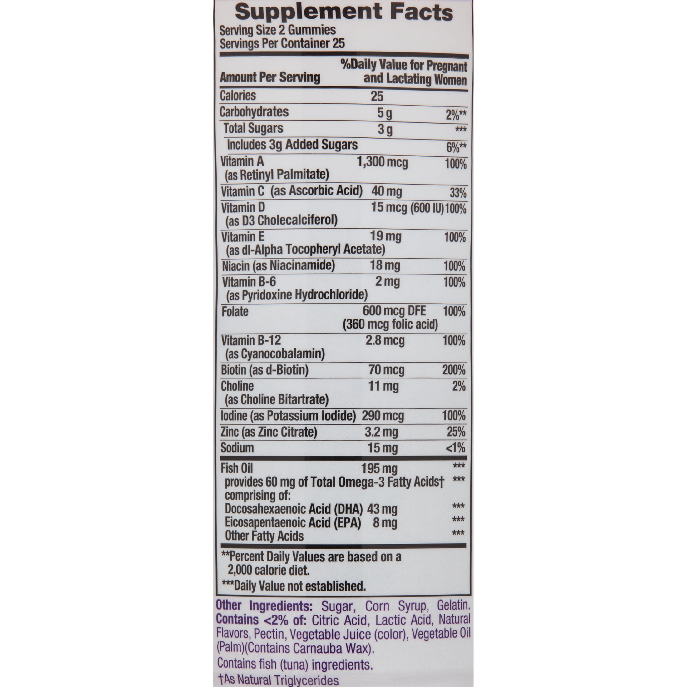 Nature's Bounty Optimal Solutions Essential Prenatal Gummy Vitamins, 50 Ct