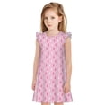 thumbnail image 1 of Balery Breast Cancer Awareness5 Camisón de princesa para niñas, pijama de algodón con mangas abullonadas, suave y bonito.-X-Large, 1 of 6
