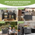 thumbnail image 5 of Two-Door Outdoor Grill Cart, Outdoor BBQ Table with Storage, Rolling Bar & Grill Cart with Hooks and Spice Rack for Grilling Accessories, Black, 5 of 9