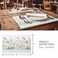 thumbnail image 3 of Placemats Set of 6, Spring Daisy Woven Placemat, Linen Place Mats for Kitchen/Dining Tables, Blue Moroccan White Wildflowers Country Plants Washable Table Mats for Party, 3 of 8