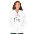 thumbnail image 4 of Pink Fight Breast Cancer Awareness Zip Hoodie Sweatshirt Women Brisco Brands M, 4 of 6