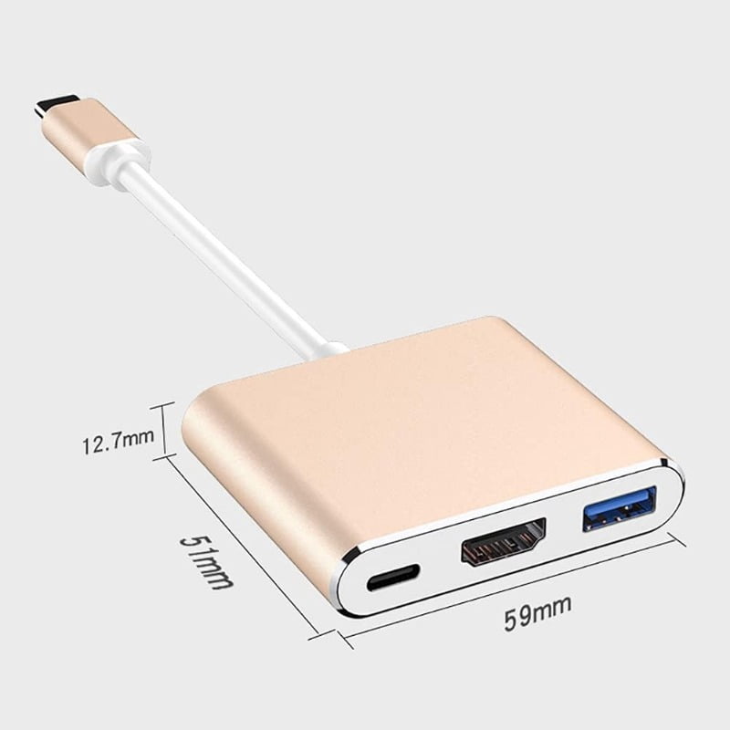 USB C Hub for Type C Laptops, USB C to HD Docking Station with HD, USB 3.0 Port, 87W USB PD Hub