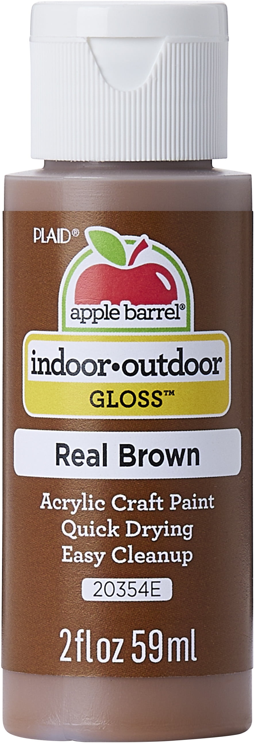 Apple Barrel Acrylic Craft Paint, Gloss Finish, Real Brown, 2 fl oz
